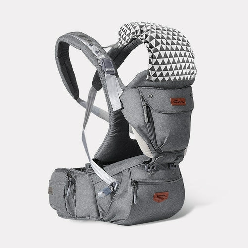 Ergonomic 6-in-1 Baby Carrier with Integrated Hip Seat - All-Season Breathable Newborn to Toddler Front & Back Wrap - Adjustable Padded Shoulder Straps & Lumbar Support Waist Stool - Multi-Position Infant Sling for 0-36 Months