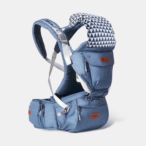 Ergonomic 6-in-1 Baby Carrier with Integrated Hip Seat - All-Season Breathable Newborn to Toddler Front & Back Wrap - Adjustable Padded Shoulder Straps & Lumbar Support Waist Stool - Multi-Position Infant Sling for 0-36 Months