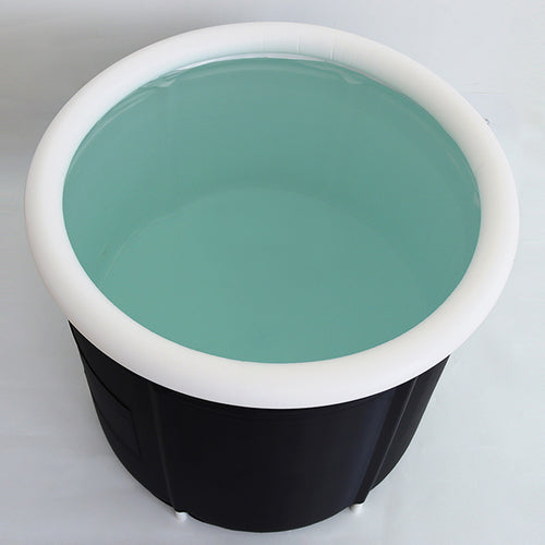 Portable Foldable Adult & Baby Bathtub - Insulated Inflatable Ice Bath Tub for Athletic Recovery - Collapsible Soaking Tub for Small Spaces - Freestanding Deep Nursery Wash Basin & Portable Spa Bucket - Durable Leak-Proof Design, Midnight Black