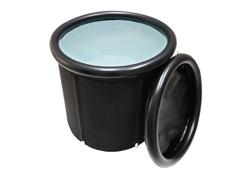 Portable Foldable Adult & Baby Bathtub - Insulated Inflatable Ice Bath Tub for Athletic Recovery - Collapsible Soaking Tub for Small Spaces - Freestanding Deep Nursery Wash Basin & Portable Spa Bucket - Durable Leak-Proof Design, Midnight Black