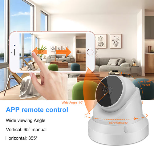2MP Full HD 1080P Dome Security Camera - Smart Indoor/Outdoor IP Surveillance System with H.265 Compression, Two-Way Audio, Night Vision, and Motion Detection - WiFi Home Monitor for Baby, Pets, and Office - Weatherproof CCTV, White