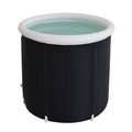 Portable Foldable Adult & Baby Bathtub - Insulated Inflatable Ice Bath Tub for Athletic Recovery - Collapsible Soaking Tub for Small Spaces - Freestanding Deep Nursery Wash Basin & Portable Spa Bucket - Durable Leak-Proof Design, Midnight Black