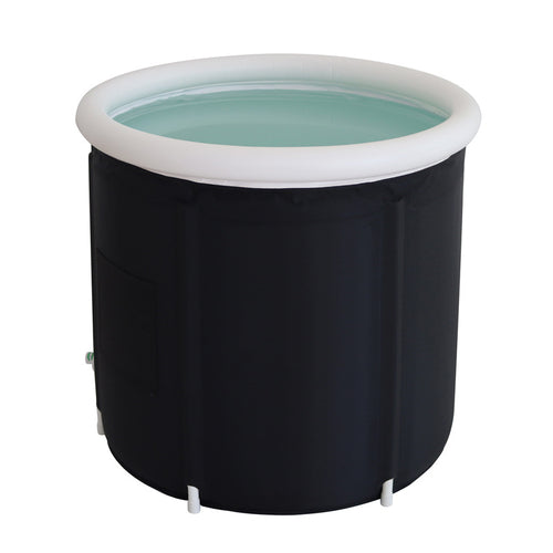 Portable Foldable Adult & Baby Bathtub - Insulated Inflatable Ice Bath Tub for Athletic Recovery - Collapsible Soaking Tub for Small Spaces - Freestanding Deep Nursery Wash Basin & Portable Spa Bucket - Durable Leak-Proof Design, Midnight Black