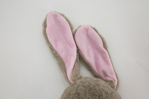 Ultra-Soft Plush Bunny Baby Security Blanket & Throw Set - Luxury Faux Fur Stuffed Animal Lovey - Cozy Nursery Swaddle for Newborns, Infants, and Toddlers - Gender Neutral Gray and Pink Rabbit Comforter - Essential Baby Shower Gift